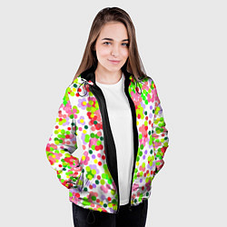 Куртка с капюшоном женская Разноцветное конфетти на белом, цвет: 3D-черный — фото 2