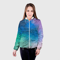 Куртка с капюшоном женская Пудра и голубые краски, цвет: 3D-белый — фото 2