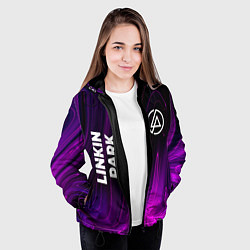 Куртка с капюшоном женская Linkin Park violet plasma, цвет: 3D-черный — фото 2