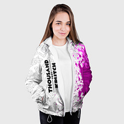 Куртка с капюшоном женская Thousand Foot Krutch rock legends: по-вертикали, цвет: 3D-белый — фото 2