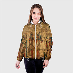 Куртка с капюшоном женская Имитация папируса: арт нейросети, цвет: 3D-белый — фото 2