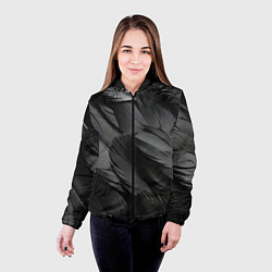 Куртка с капюшоном женская Черные перья ворона, цвет: 3D-черный — фото 2