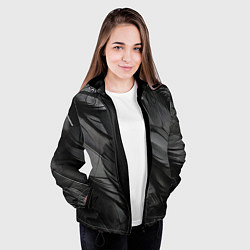 Куртка с капюшоном женская Черные перья ворона, цвет: 3D-черный — фото 2