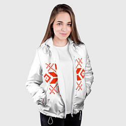 Куртка с капюшоном женская Удмуртский узор, цвет: 3D-белый — фото 2