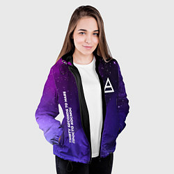 Куртка с капюшоном женская Thirty Seconds to Mars просто космос, цвет: 3D-черный — фото 2