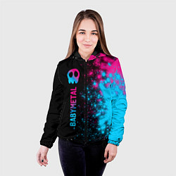 Куртка с капюшоном женская Babymetal - neon gradient: по-вертикали, цвет: 3D-черный — фото 2
