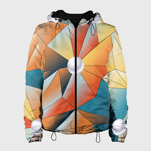 Женская куртка Жемчужина - градиент из полигональных треугольнико / 3D-Черный – фото 1