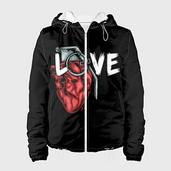 Куртка с капюшоном женская Heart grenade, цвет: 3D-белый