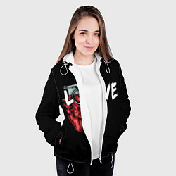 Куртка с капюшоном женская Heart grenade, цвет: 3D-белый — фото 2