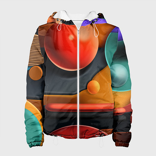 Женская куртка Геометрия фигур / 3D-Белый – фото 1