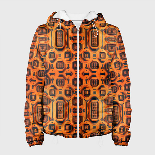 Женская куртка Оранжевый киберпанк / 3D-Белый – фото 1
