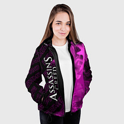 Куртка с капюшоном женская Assassins Creed pro gaming: по-вертикали, цвет: 3D-черный — фото 2