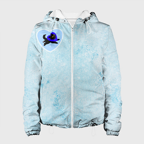 Женская куртка Ледяное сердце и кошка любви / 3D-Белый – фото 1