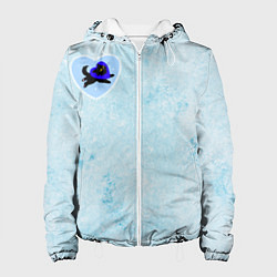 Куртка с капюшоном женская Ледяное сердце и кошка любви, цвет: 3D-белый