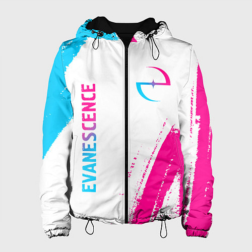 Женская куртка Evanescence neon gradient style: надпись, символ / 3D-Черный – фото 1