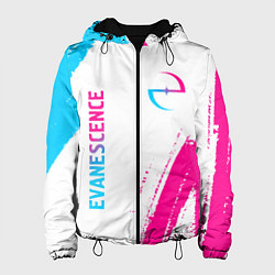 Куртка с капюшоном женская Evanescence neon gradient style: надпись, символ, цвет: 3D-черный