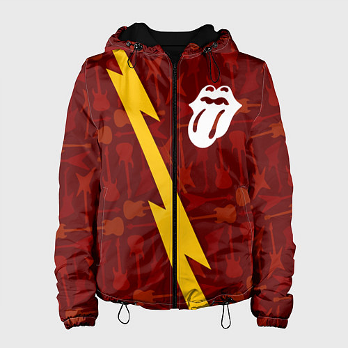 Женская куртка Rolling Stones гитары и молния / 3D-Черный – фото 1