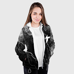 Куртка с капюшоном женская Thunder awaken молнии, цвет: 3D-белый — фото 2