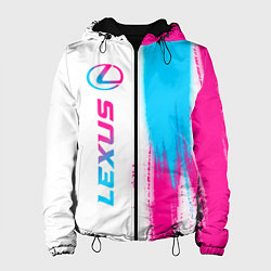 Куртка с капюшоном женская Lexus neon gradient style: по-вертикали, цвет: 3D-черный