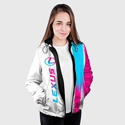 Куртка с капюшоном женская Lexus neon gradient style: по-вертикали, цвет: 3D-черный — фото 2