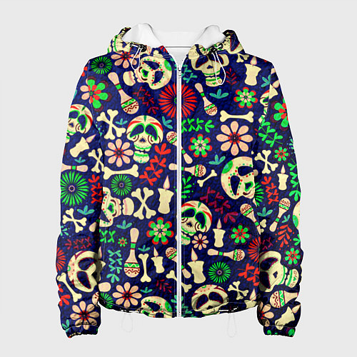 Женская куртка Мексиканский карнавал - Carnaval Mexicano / 3D-Белый – фото 1