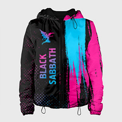 Куртка с капюшоном женская Black Sabbath - neon gradient: по-вертикали, цвет: 3D-черный