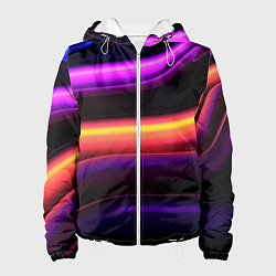 Женская куртка Неоновые трубы на черном фоне