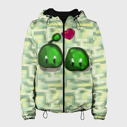 Женская куртка Зеленые слаймы стардью / 3D-Черный – фото 1