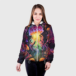 Куртка с капюшоном женская Фантастическая медуза, цвет: 3D-белый — фото 2