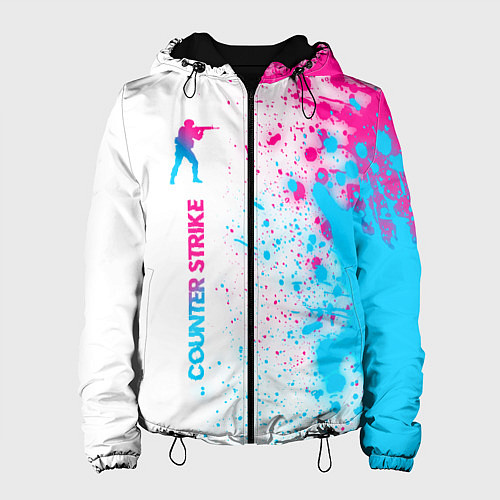 Женская куртка Counter Strike neon gradient style: по-вертикали / 3D-Черный – фото 1