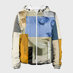 Куртка с капюшоном женская Незнакомка в квадрате, цвет: 3D-белый