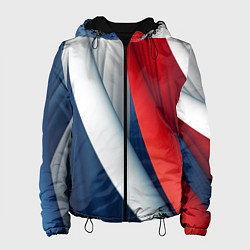 Женская куртка Белая синяя красная абстракция