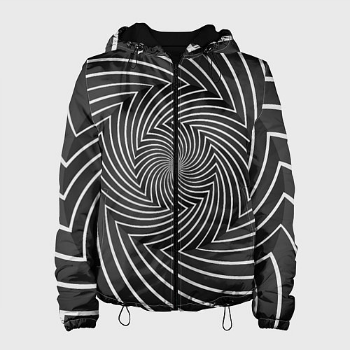 Женская куртка Оптическая иллюзия изогнутые линии / 3D-Черный – фото 1