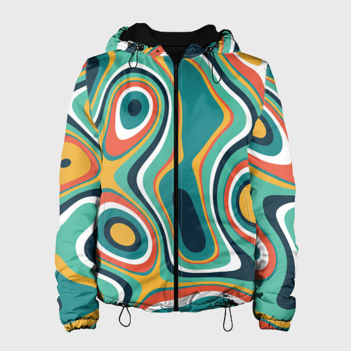 Женская куртка Разлитая краска разводами / 3D-Черный – фото 1