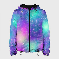 Женская куртка Яркий розово-голубой космос