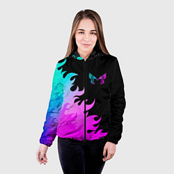 Куртка с капюшоном женская Placebo неоновый огонь, цвет: 3D-черный — фото 2