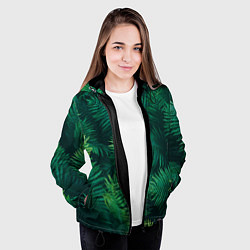 Куртка с капюшоном женская Множество папоротников, цвет: 3D-черный — фото 2