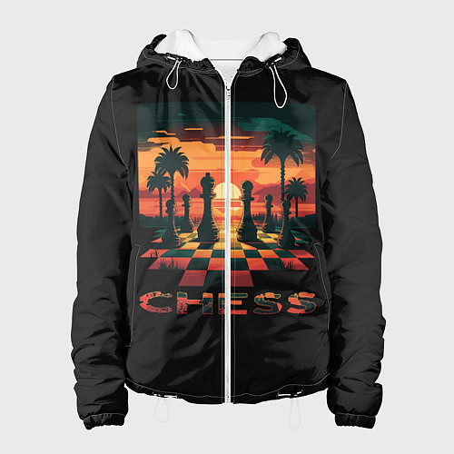 Женская куртка Chess - на закате / 3D-Белый – фото 1