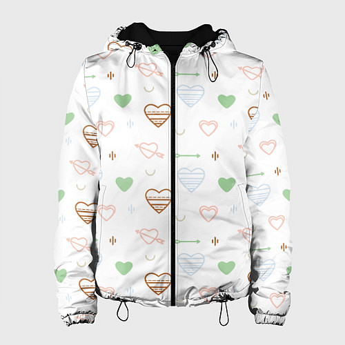 Женская куртка Cute hearts / 3D-Черный – фото 1