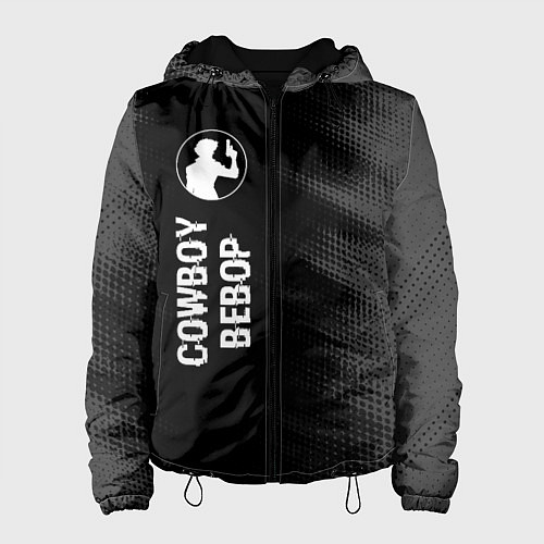 Женская куртка Cowboy Bebop glitch на темном фоне: по-вертикали / 3D-Черный – фото 1
