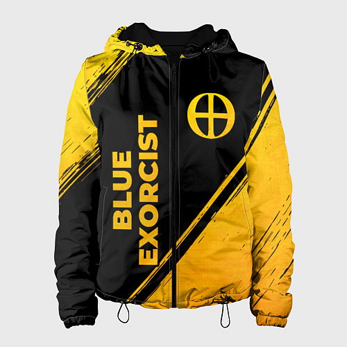 Женская куртка Blue Exorcist - gold gradient: надпись, символ / 3D-Черный – фото 1