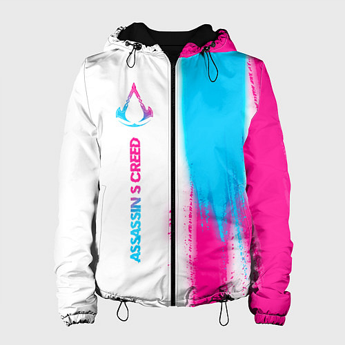 Женская куртка Assassins Creed neon gradient style: по-вертикали / 3D-Черный – фото 1