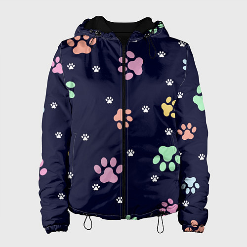 Женская куртка Лапки животных / 3D-Черный – фото 1