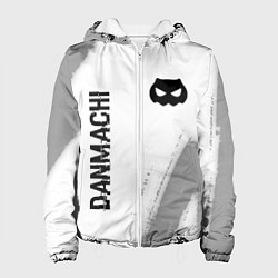 Куртка с капюшоном женская DanMachi glitch на светлом фоне: надпись, символ, цвет: 3D-белый