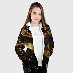 Куртка с капюшоном женская Жидкое золото, цвет: 3D-белый — фото 2