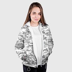 Куртка с капюшоном женская Камуфляж серый, цвет: 3D-белый — фото 2