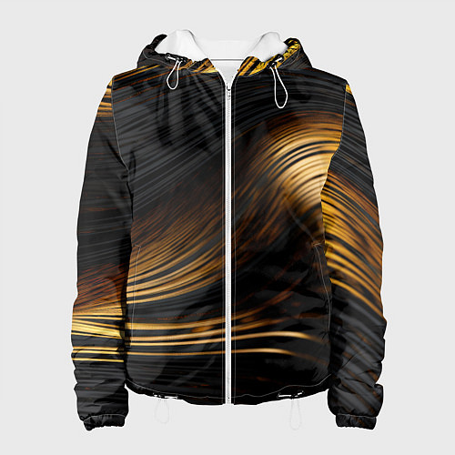 Женская куртка Black gold waves / 3D-Белый – фото 1
