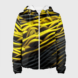 Куртка с капюшоном женская Золотые волны, цвет: 3D-белый