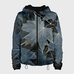 Женская куртка Листовый синий паттерн