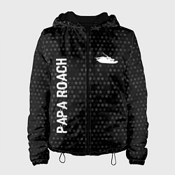 Куртка с капюшоном женская Papa Roach glitch на темном фоне: надпись, символ, цвет: 3D-черный